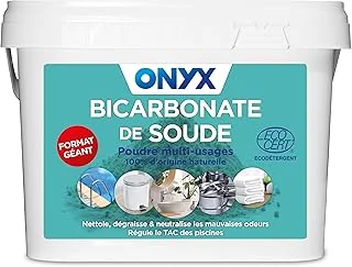 Onyx - Bicarbonate de Soude Ménager en Poudre - Produit Nettoyant Dégraissant Désodorisant Multi Usage d’Origine Naturelle - Ecocert - 4kg