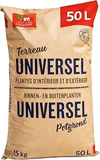 Terreau Universel 50L - Toutes Les Variétés de Plantes Intérieur et Extérieur - Jardin, Terrasse, Balcon, Potager - Palmier, Plantes Grasses, Semis, Bonsai, Légumes, Cactus, ...